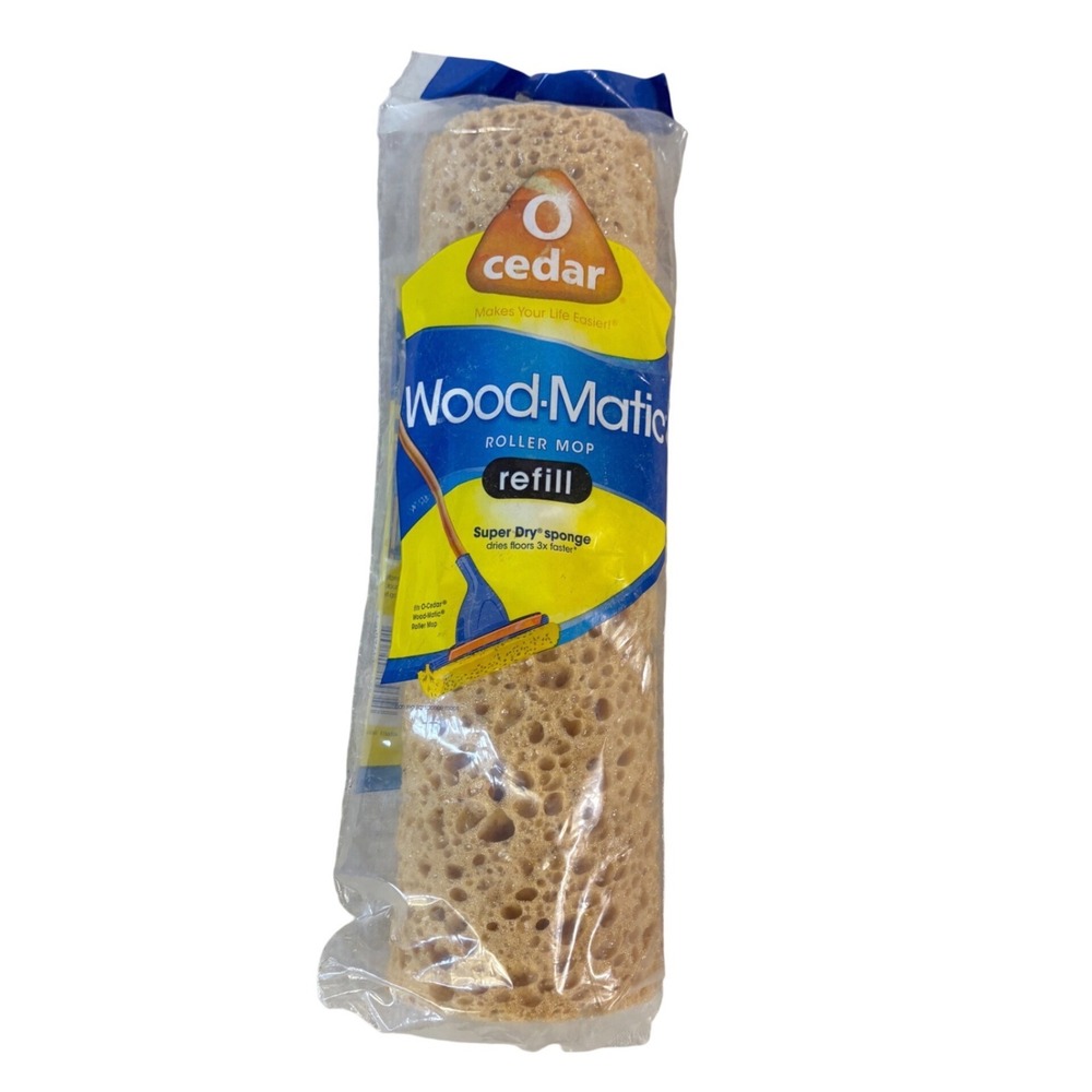 O-Cedar Wood-Matic Roller Mop Refill Tan Super Dry Sponge Replacement
